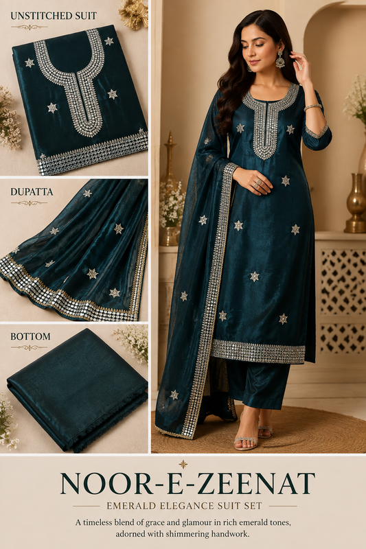 Noor-E-Zeenat – Emerald Elegance Suit Set