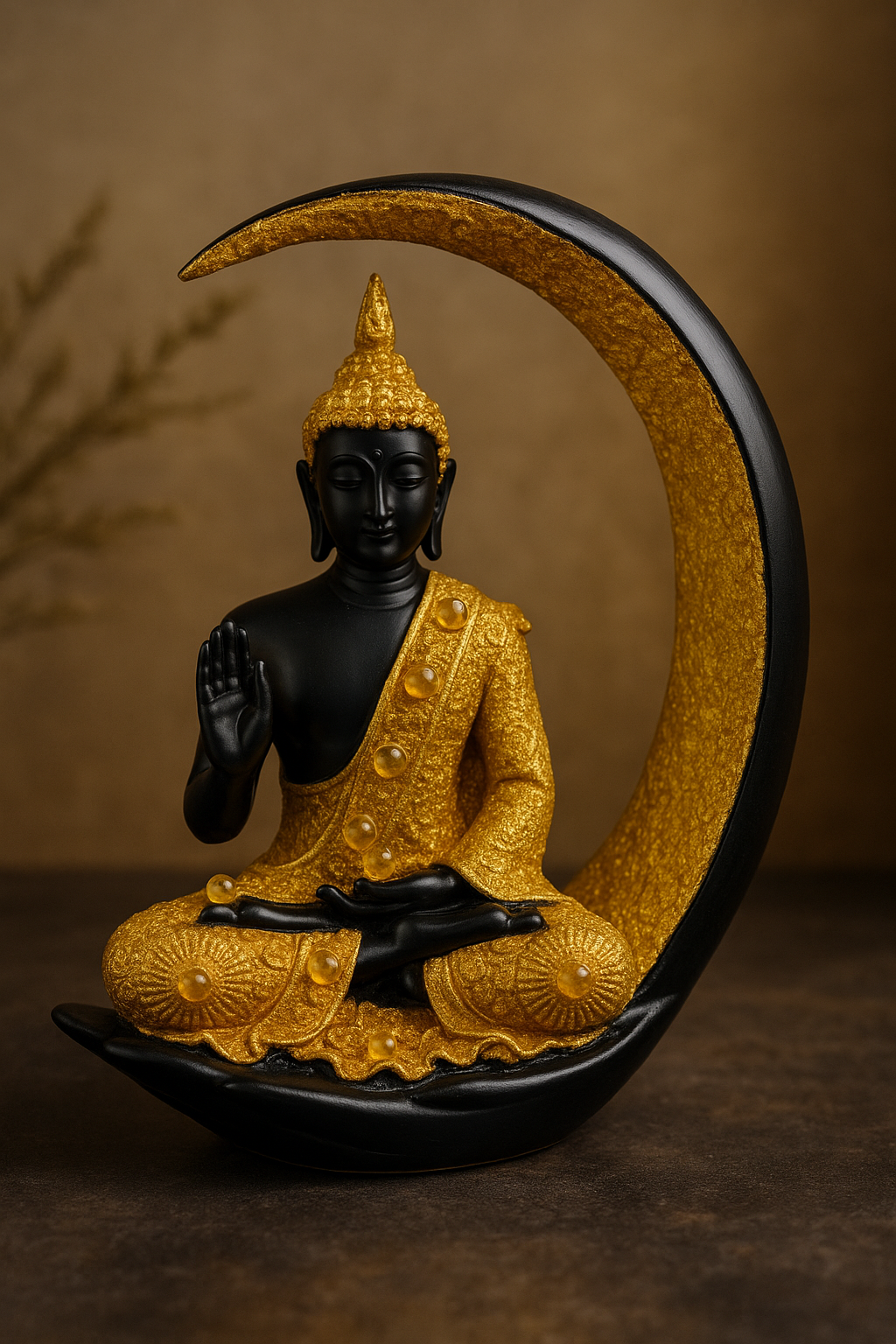 Citrine Prosperity Buddha – Golden Moon Edition (Wealth, Peace & Positive Energy)