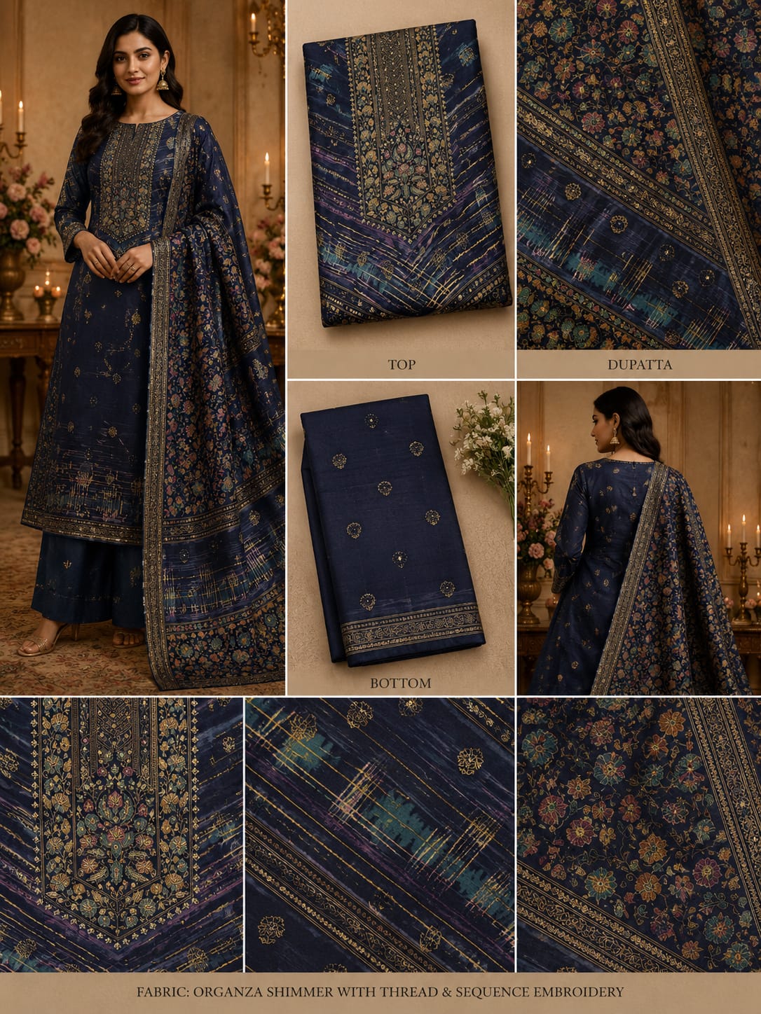 Neelam-e-Gul – Midnight Blue Heritage Suit Set
