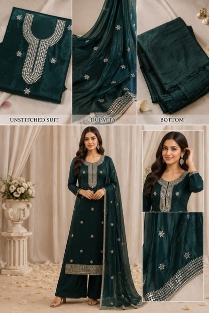 Noor-E-Zeenat – Emerald Elegance Suit Set